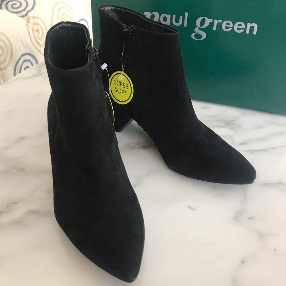 NWT Paul Green Bridget Black Suede Bootie Sz 7